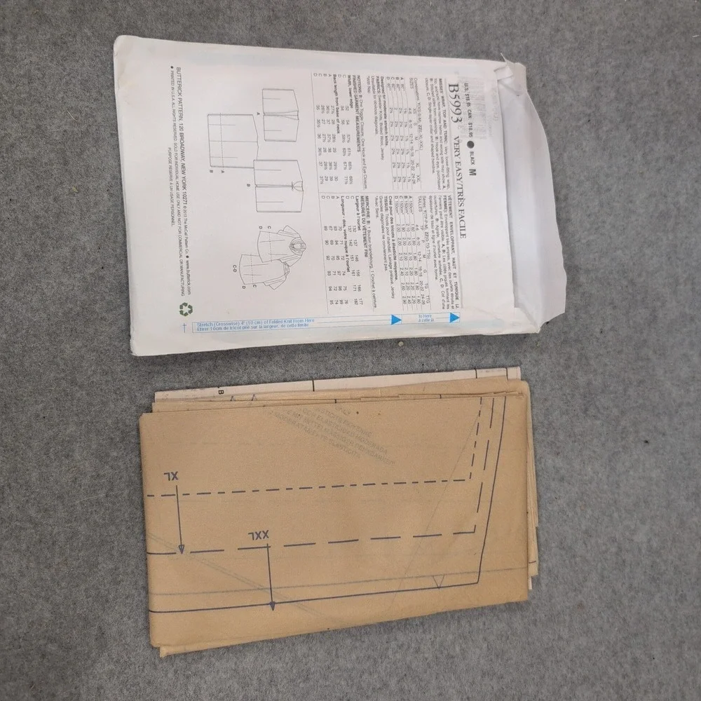 Butterick B5993 Misses Wrap Top Tunic Sewing Pattern Size ZZ L-XL-XXL Fast Easy - Picture 2 of 2